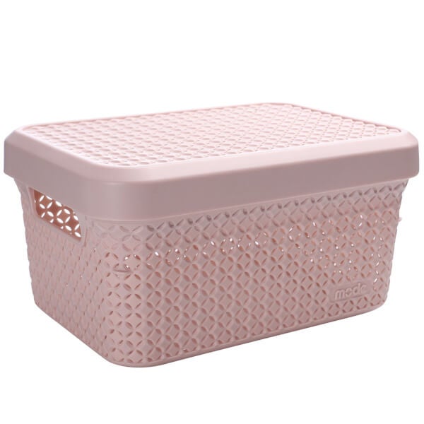 Ezy Storage Mode 5L Storage Basket with Lid Blush Homebase