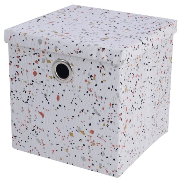 Terrazzo Fabric Storage Box with Lid Homebase