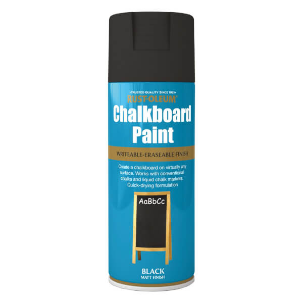 RustOleum Chalk Board Spray Paint Black 400ml Homebase