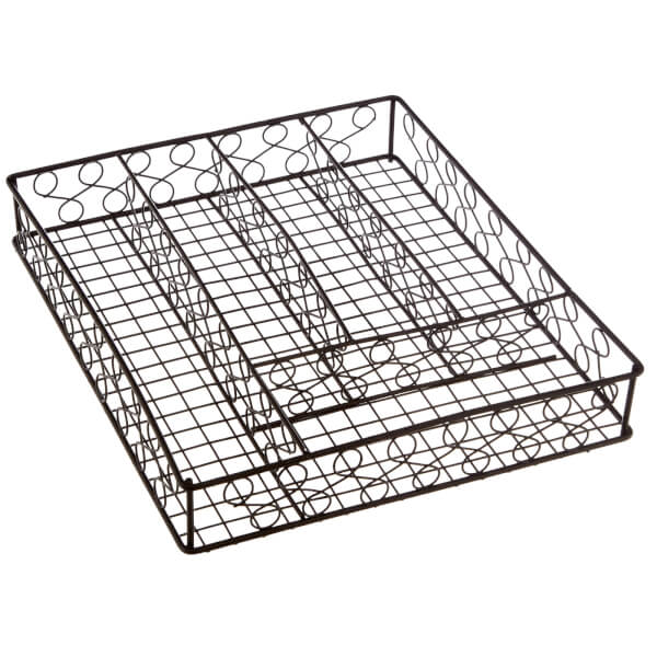 5 Compartment Metal Cutlery Tray Homebase