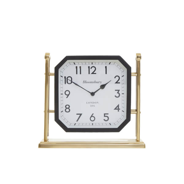 Hampstead Mantel Clock Black & Gold Homebase