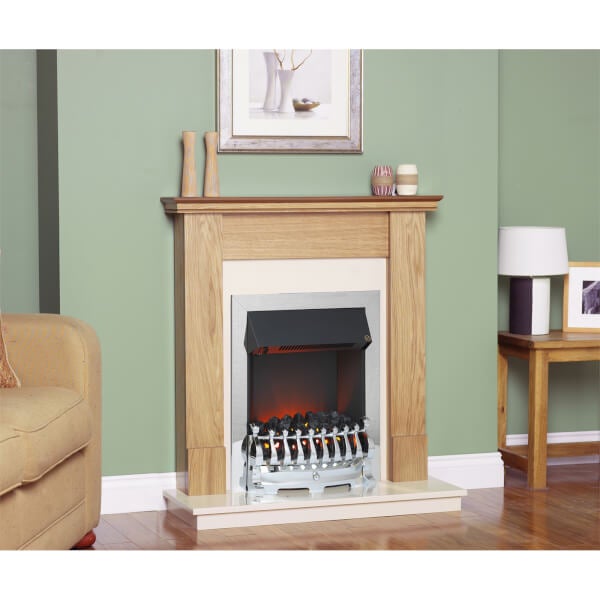 Suncrest Howden Electric Fire Suite with Flat to Wall Fitting Oak