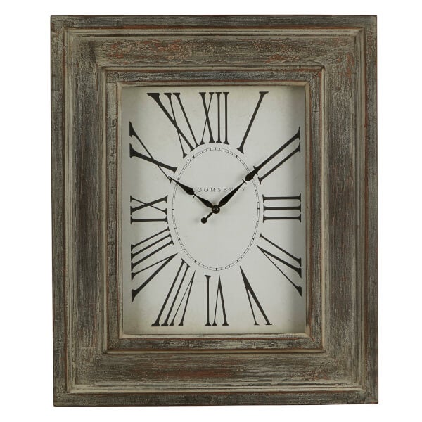 Square Wall Clock Distressed Grey Homebase