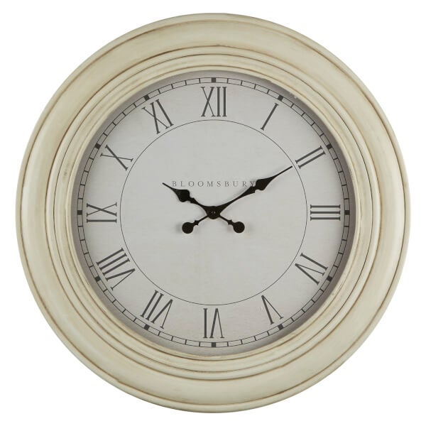 Wall Clock Washed White Homebase