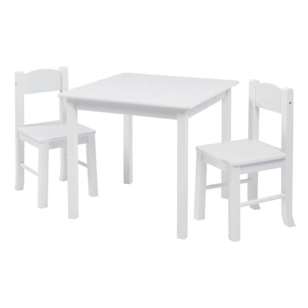 Wooden Table and Chair Set White Homebase