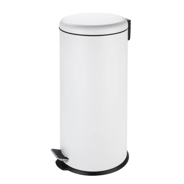 Soft Closing Pedal Bin White 30L Homebase