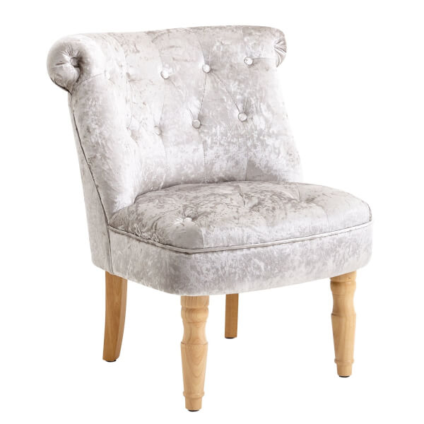 Emily Occasional Chair Grey Crushed Velvet Homebase