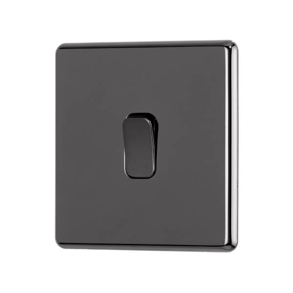 Arlec Fusion 10A 1Gang 2Way Black Nickel Single light switch Homebase