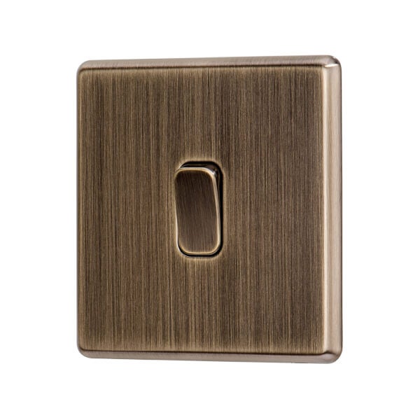 Arlec Fusion 10A 1Gang 2Way Antique Brass Single light switch Homebase