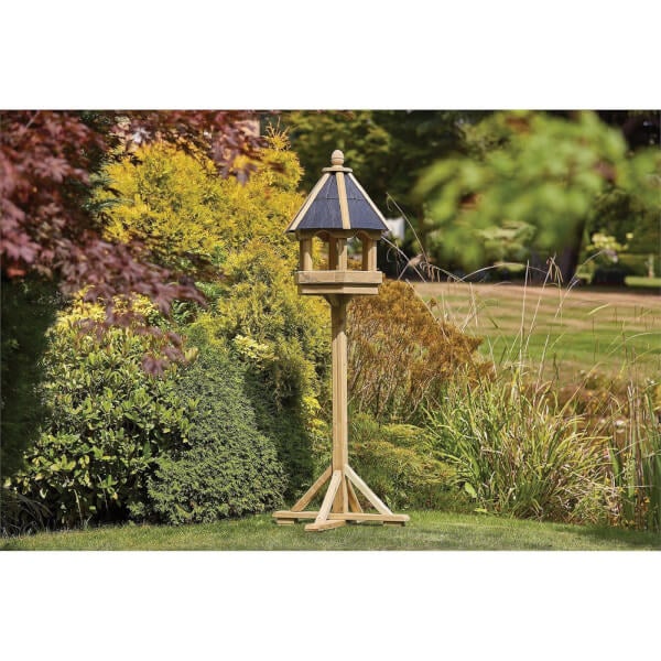 RHS Anchor Fast Hexagonal Bird Table Slate Roof Homebase