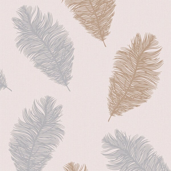 Holden Decor Astonia Feathers Textured Metallic Glitter Blush Pink