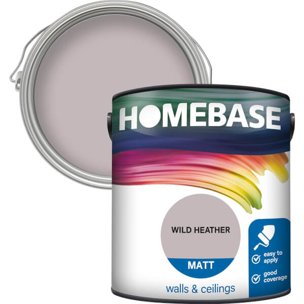 Homebase Matt Emulsion Paint Wild Heather 2.5L Homebase