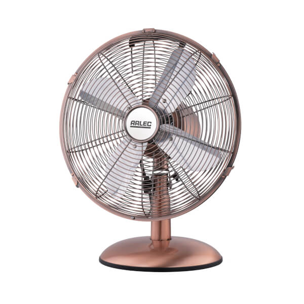 12 Inch Retro Metal Desk Fan Copper Homebase