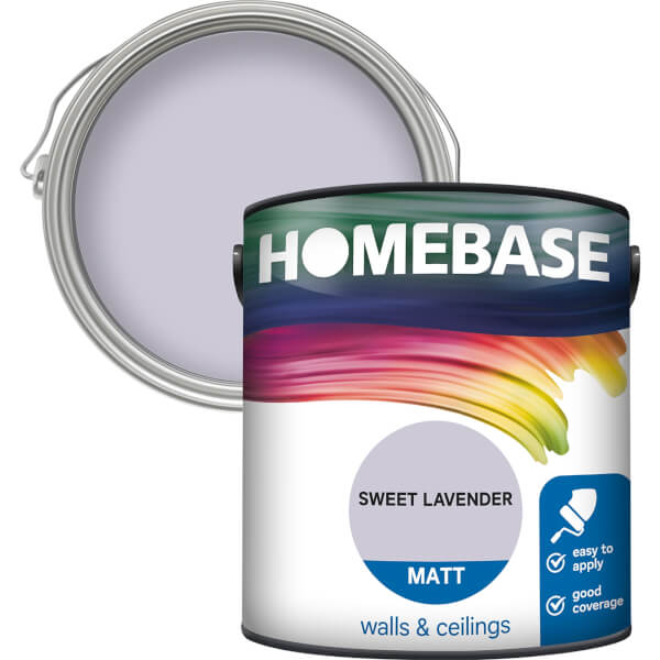 Homebase Matt Emulsion Paint Sweet Lavender 2.5L Homebase