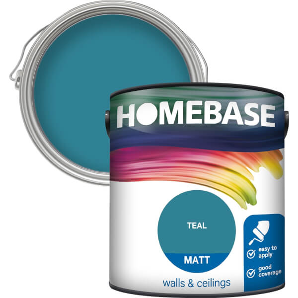 Homebase Matt Emulsion Paint Teal 2.5L Homebase