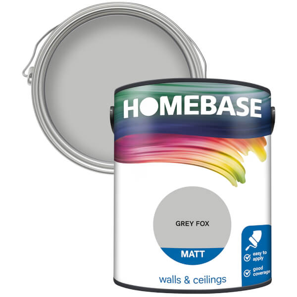 Homebase Matt Emulsion Paint Grey Fox 5L Homebase