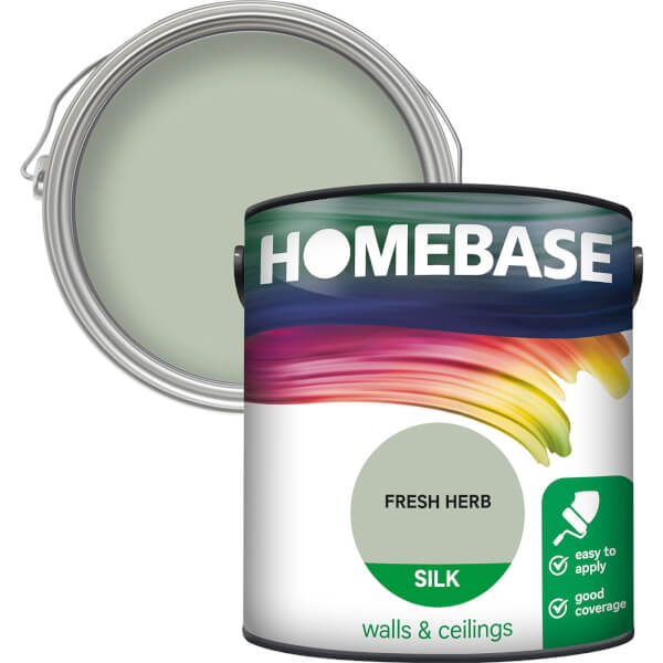 Homebase Silk Emulsion Paint Fresh Herb 2.5L Homebase