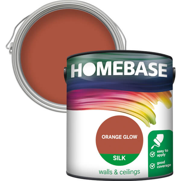 Homebase Silk Emulsion Paint Orange Glow 2.5L Homebase