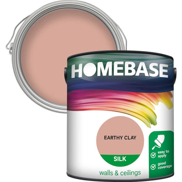 Homebase Silk Emulsion Paint Earth Clay 2.5L Homebase