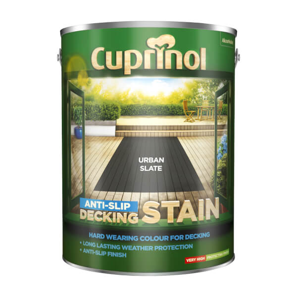 Cuprinol AntiSlip Decking Stain Urban Slate 5L Homebase