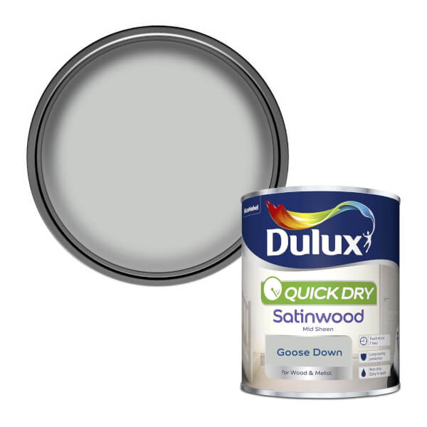 Dulux Quick Dry Satinwood Paint Goose Down 750ml Homebase