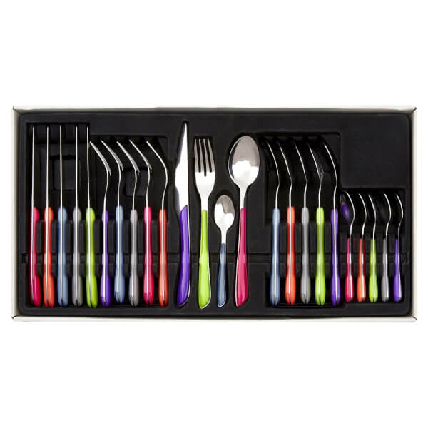 Zuma Cutlery Set Multicoloured 24 Pieces Homebase