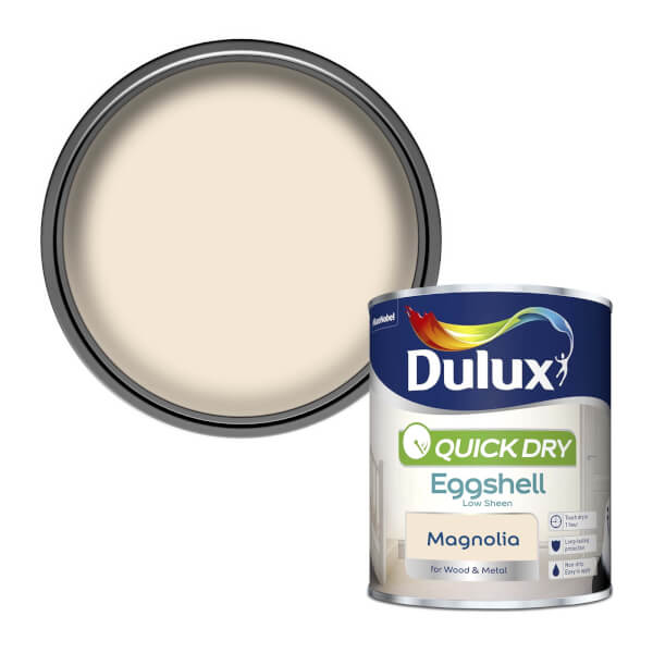 Dulux Quick Dry Eggshell Paint Magnolia 750ml Homebase