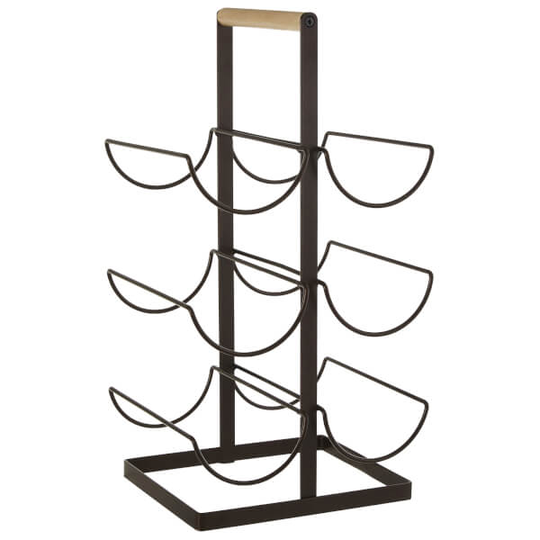 Vertex 6 Bottle Wine Rack Bronze Powder Coated Homebase