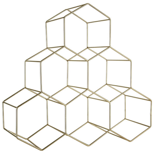 Vertex 6 Bottle Wine Rack Gold Finish Homebase