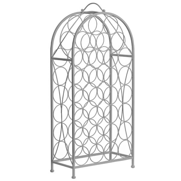 Cafe Cassis 29 Bottles Wine Rack Grey Homebase