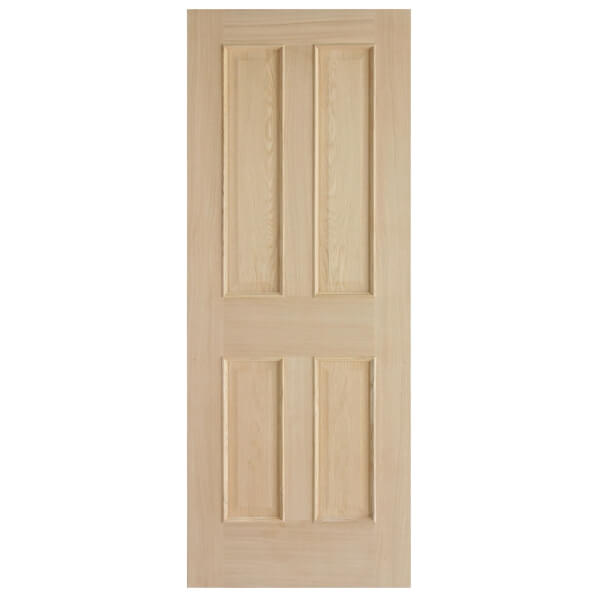 London 4 Panel White Oak Internal Door - 686mm Wide | Homebase