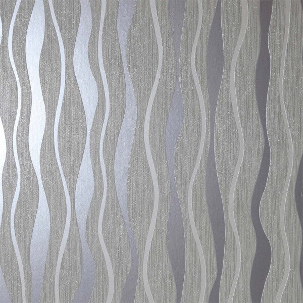 Arthouse Metallic Wave Grey Wallpaper Homebase