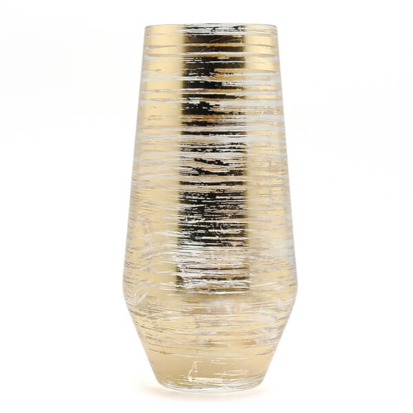 Glass Gold Pattern Vase Homebase