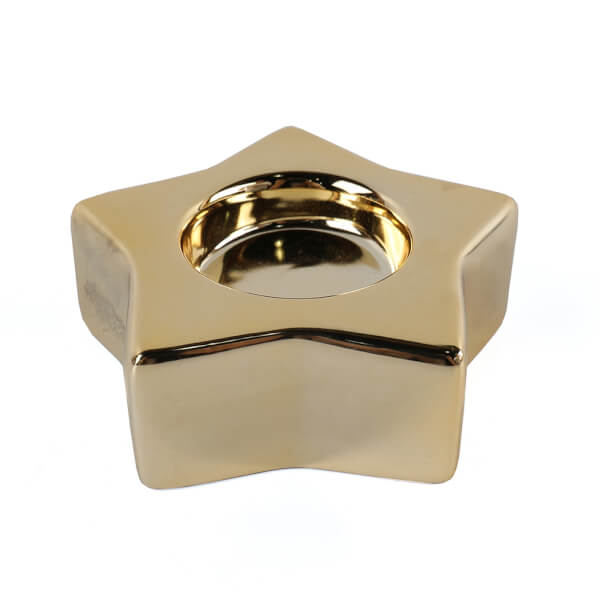 Gold Ceramic Star Candle Holder Homebase