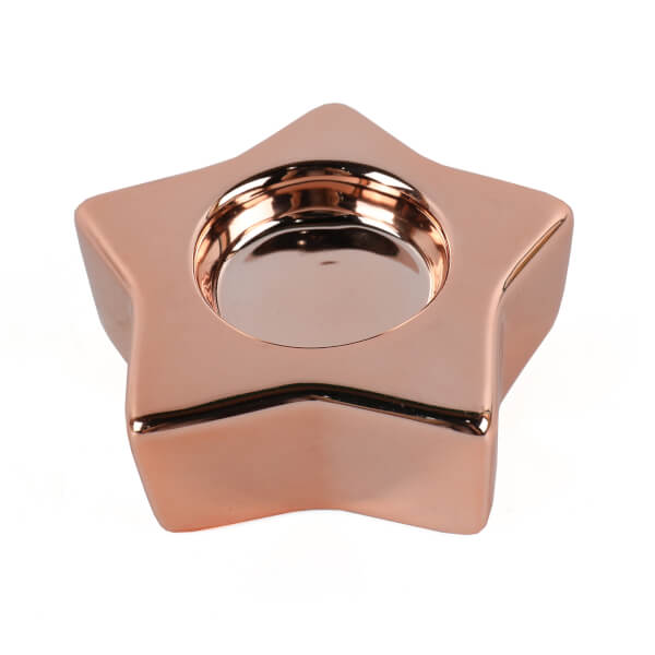 Rose Gold Ceramic Star Candle Holder Homebase