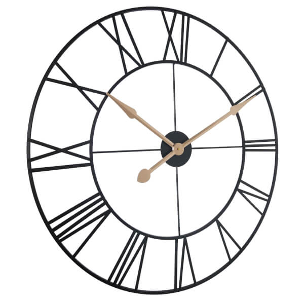 Offer Homebase Metal 80cm Wall Clock Black Homebase