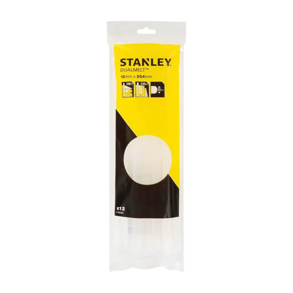 STANLEY DualMelt 12x250mm Glue Sticks Pack of 12 (1GS25DT) Homebase