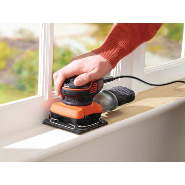 BLACK+DECKER Paddle Switch Finishing 1/4 Sheet 220W Corded Sander with