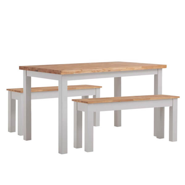 Henlow Dining Set with 2 Benches Homebase