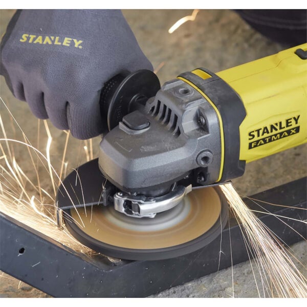 STANLEY FATMAX V20 18V Cordless Angle Grinder with Kit Box (SFMCG400D1KGB) Homebase