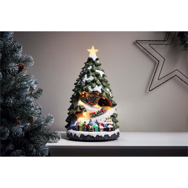 Christmas Tree with Moving Train Musical LED Tabletop Christmas