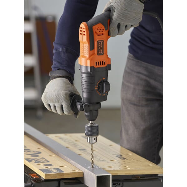 BLACK+DECKER 650W Corded SDS Plus Hammer Drill (BEHS01GB) Homebase