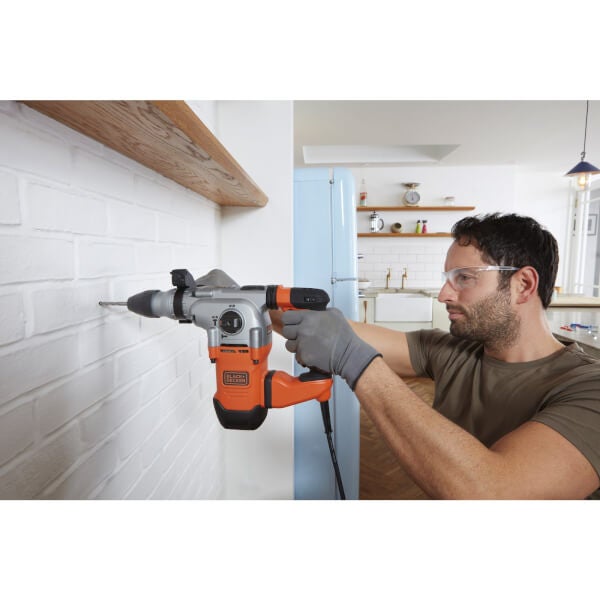 BLACK+DECKER 1250W Corded SDS Plus Hammer Drill with Kit Box (BEHS03K