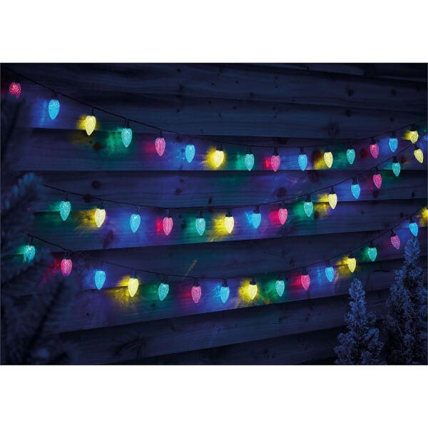 100 Pinecone Outdoor String Lights Multicoloured Homebase