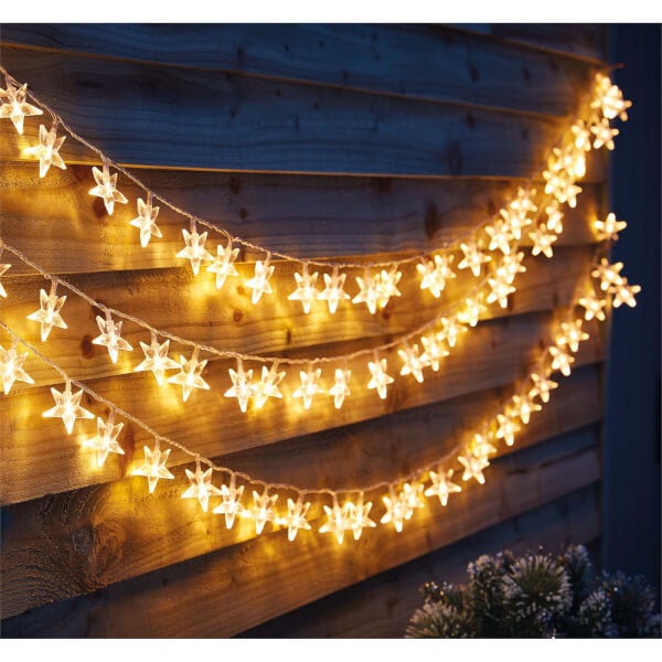 100 Star Outdoor String Lights Warm White Homebase