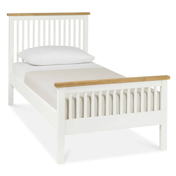 Atlanta Single Bed Frame White & Oak Homebase