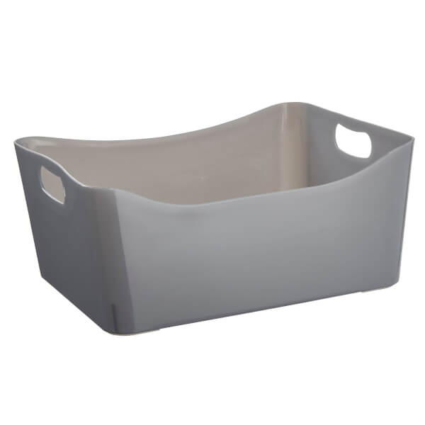 Large Plastic Storage Box Grey Homebase