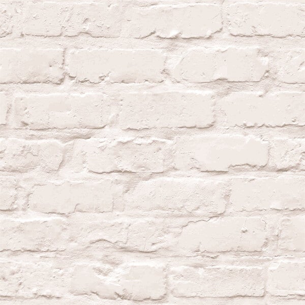 Grandeco White Brick Wallpaper Homebase