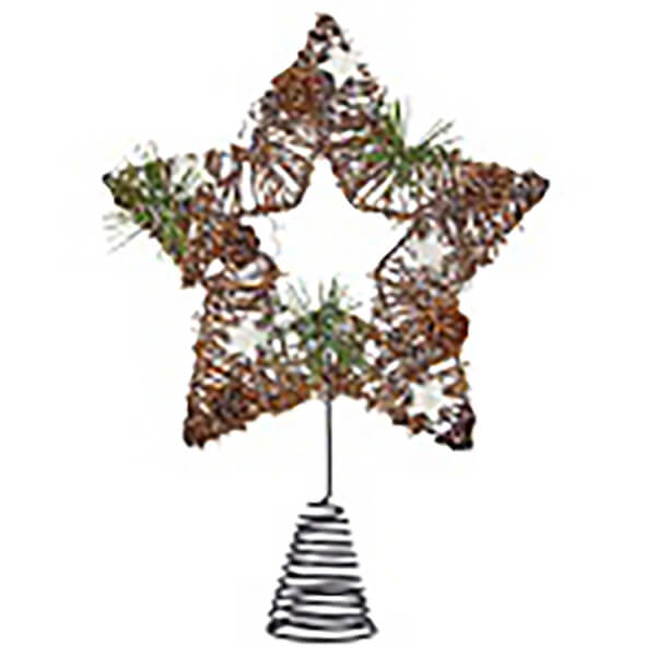 Rattan Star Christmas Tree Topper Homebase
