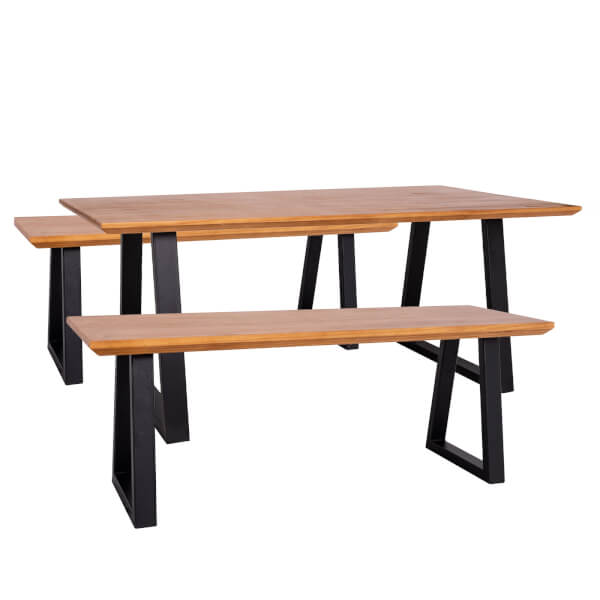 Phoenix Dining Set with 2 Benches Homebase